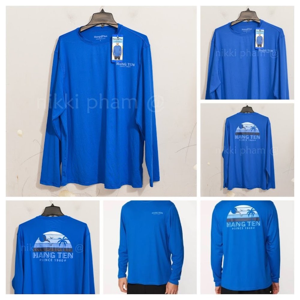 Hang Ten Men’s Long Sleeve Sun Tee in  dark blue
